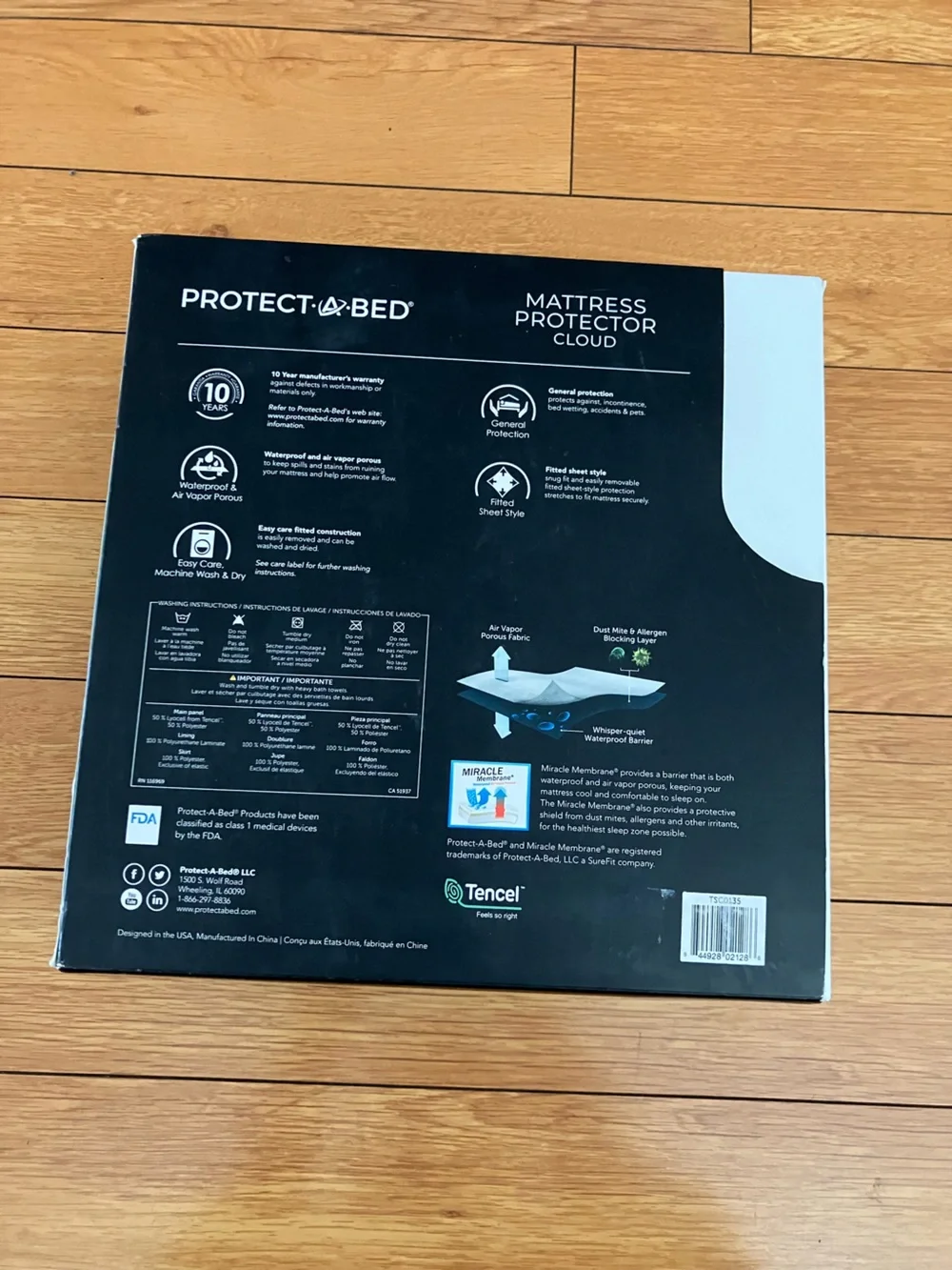 Protect-A-Bed Cloud Extra-Soft Tencel Waterproof Mattress Protector, Queen,NEW